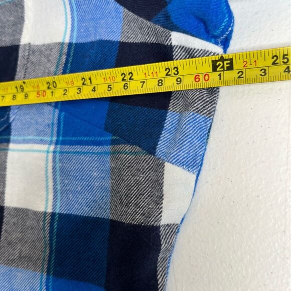 Riders by Lee Blue Plaid Flannel Long Sleeve Button Front Cotton Shirt Women XL - Picture 9 of 12